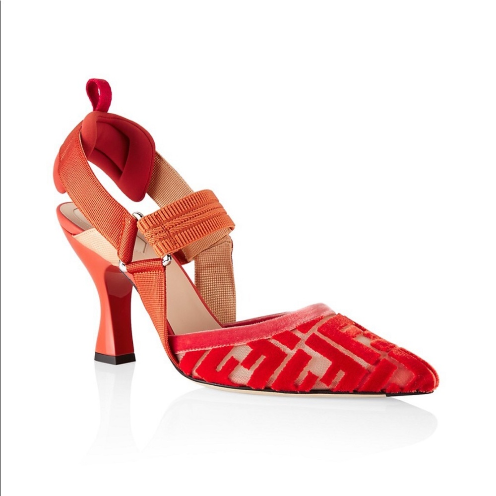 $1,050 Authentic Fendi's Colibri logo heels